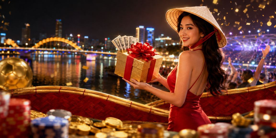 Người chơi Đà Nẵng đội nón lá tham gia nền tảng cá cược trực tuyến trên bãi biển